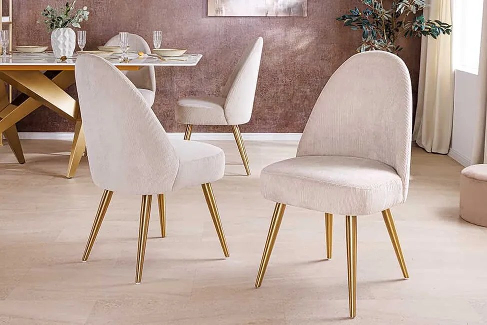 Retro jedálenská stolička Medina béžová menčester