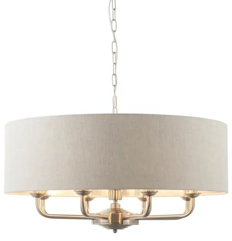 Endon 99152 - Luster na reťazi HIGHCLERE 8xE14/40W/230V šedá/matný chróm