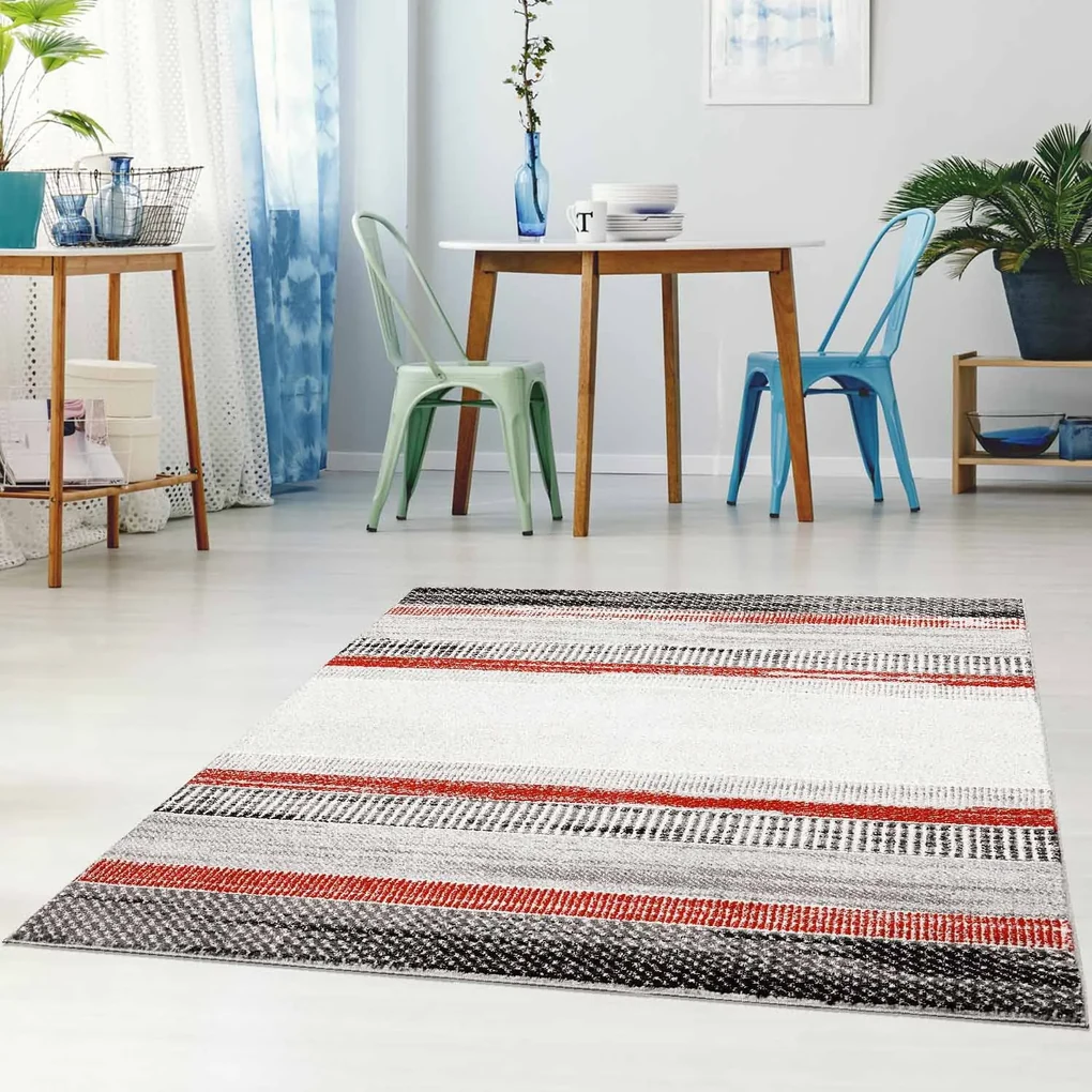 Dekorstudio Moderný koberec MODA SOFT sivo červený 1142 Rozmer koberca: 140x200cm