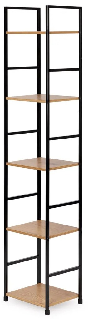 Drevený regál s kovovým rámom Loft 5 políc I