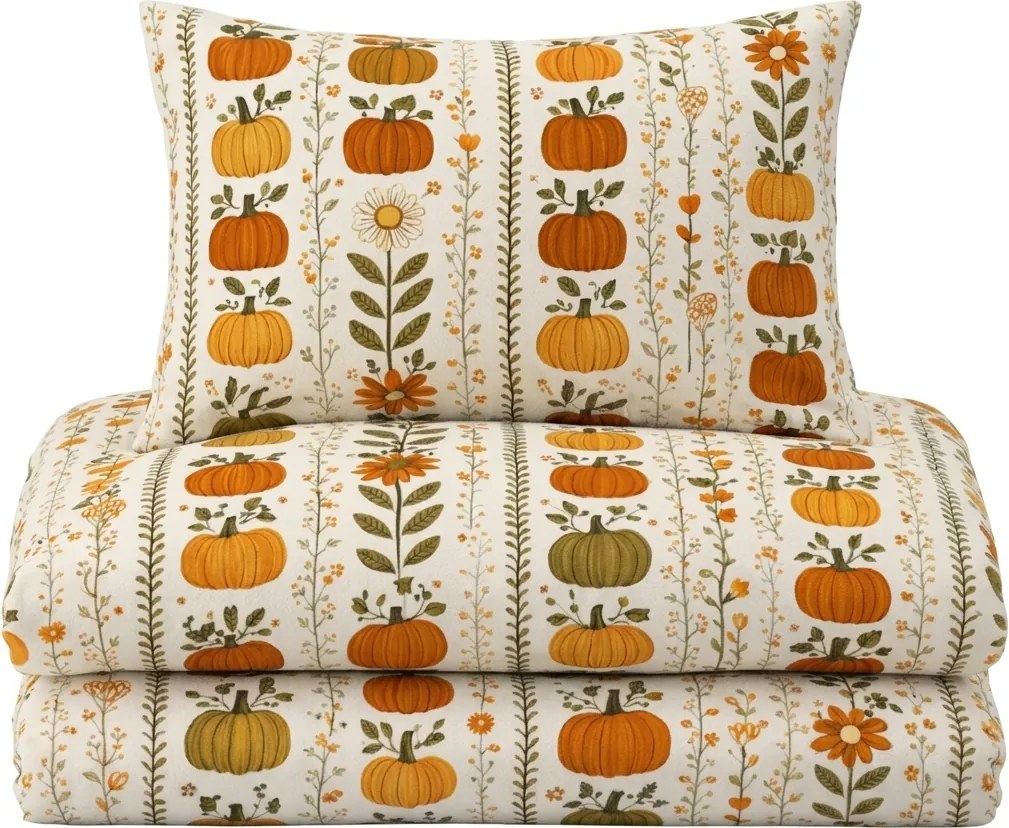 Flanelové obliečky PUMPKIN LINES farebné Rozmer obliečky: 70 x 90 cm | 140 x 220 cm