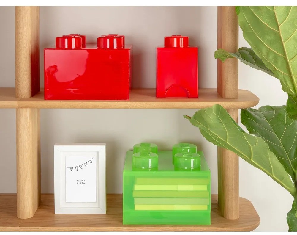 Červený plastový detský úložný box 25x25x18 cm – LEGO®