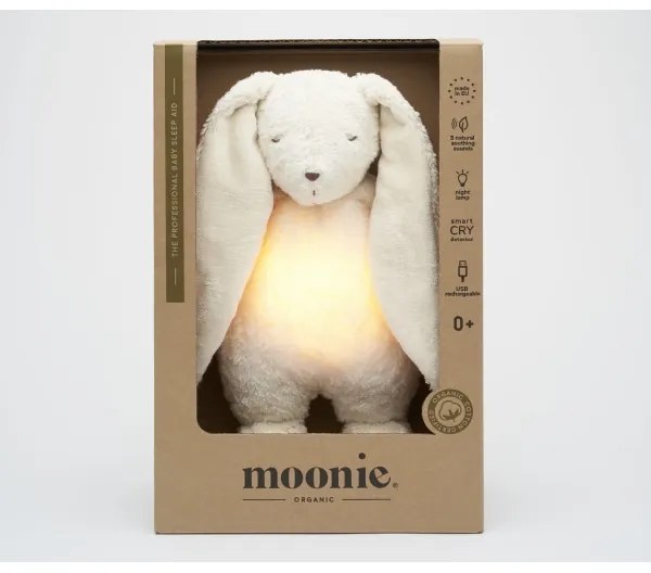 Moonie - Uspávadlo s melódiou a svetlom zajačik 2.0 organic polar