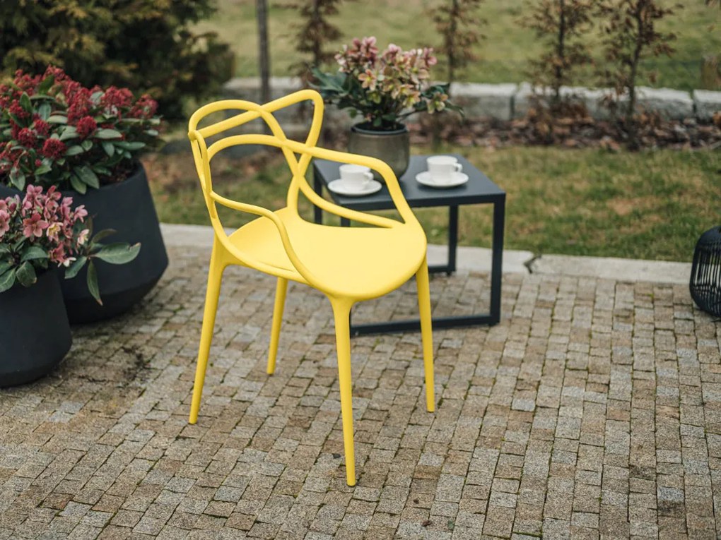 Žltá plastová stolička KATO