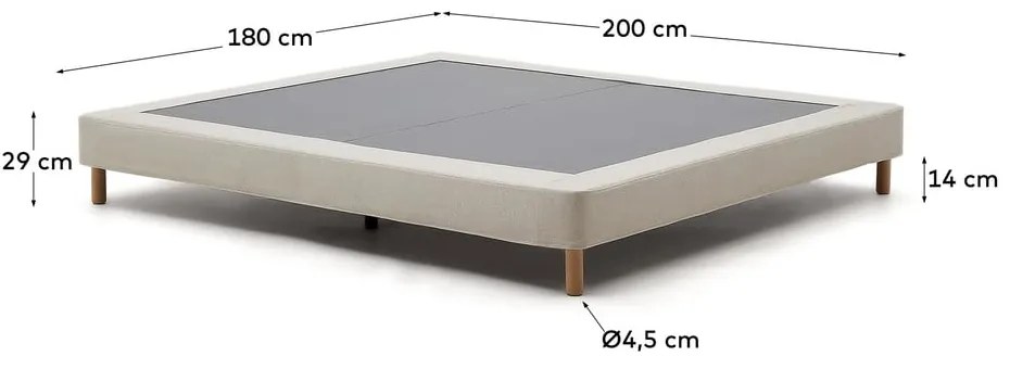 Béžová čalúnená dvojlôžková posteľ 180x200 cm Ofelia – Kave Home