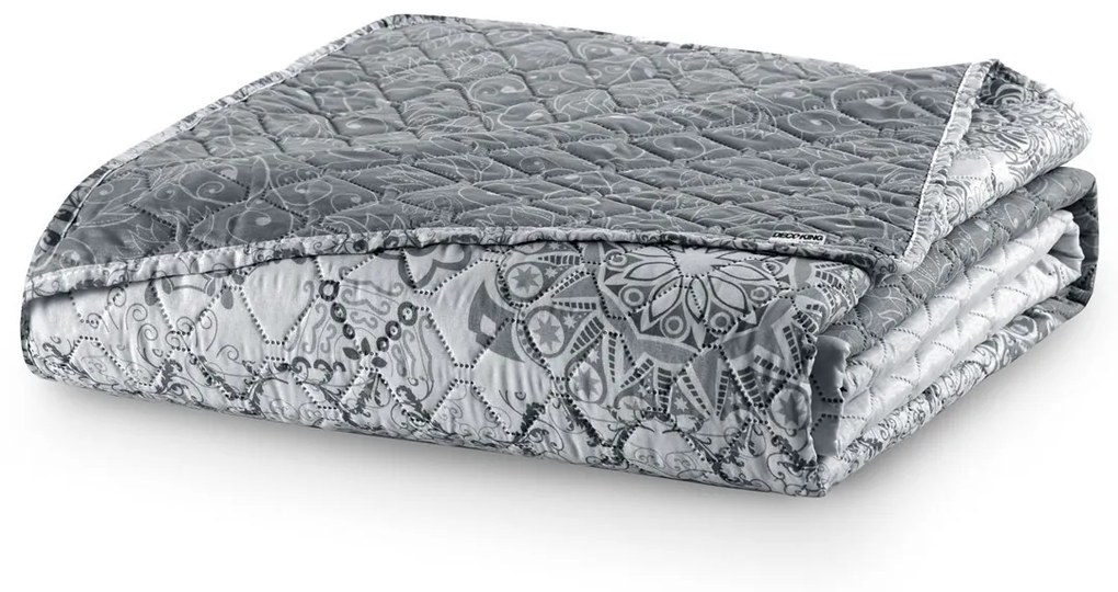 Obojstranný prehoz z mikrovlákna DecoKing Brigha bielo-sivý