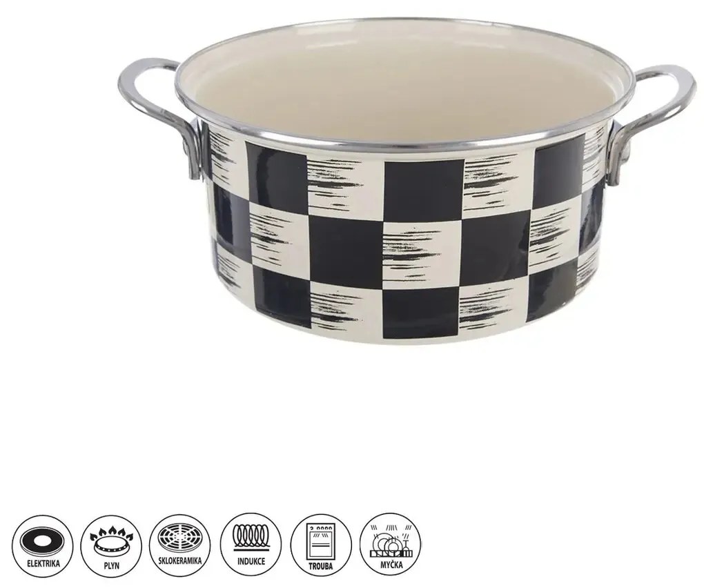 Kastról smalt ŠACHOVNICA Lem 3 l