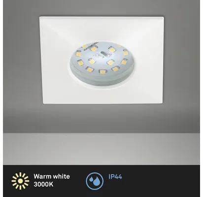 LED vstavané svietidlo IP44 1x5W 400 lm 3000 K teplá biela hranaté plastové biela Ø 75/60 mm,