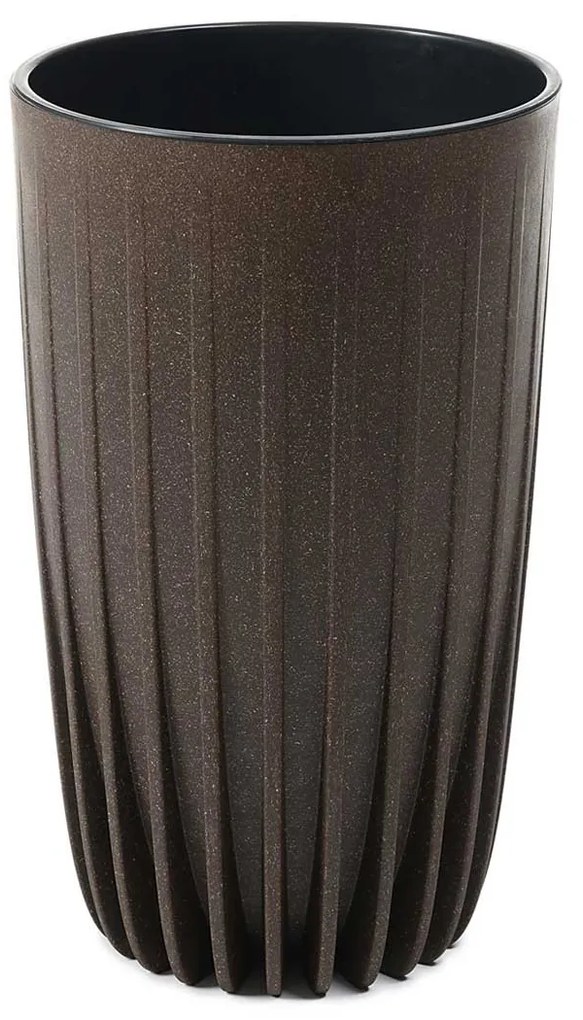PLASTOVÝ KVETINÁČ STRIPPED ECO SADA 2KS 42X25 CM+ 51X30 CM TMAVOHNEDÁ