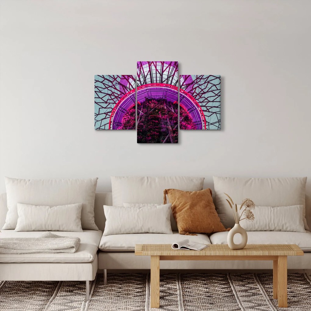 Abstraktný obraz - fialové vetvy (90x60 cm)