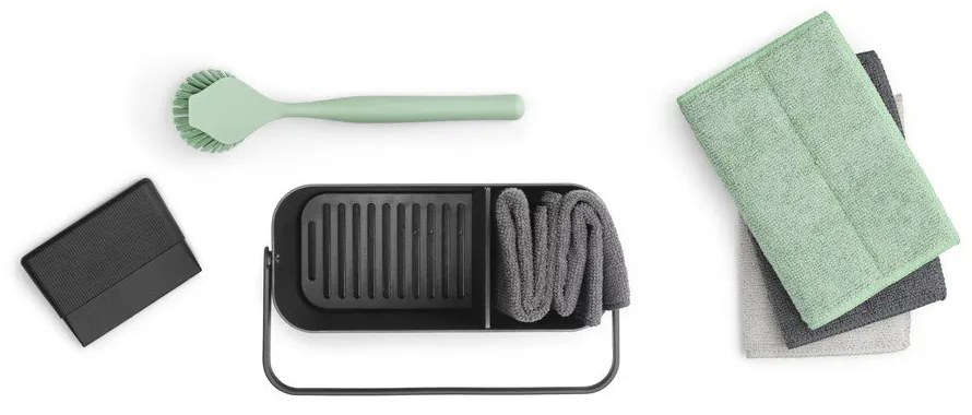 Tmavosivá súprava na umývanie riadu z recyklovaného plastu SinkSide – Brabantia