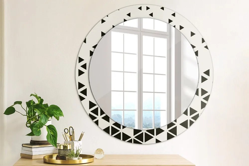 Okrúhle ozdobné zrkadlo Abstraktný geometrický fi 70 cm