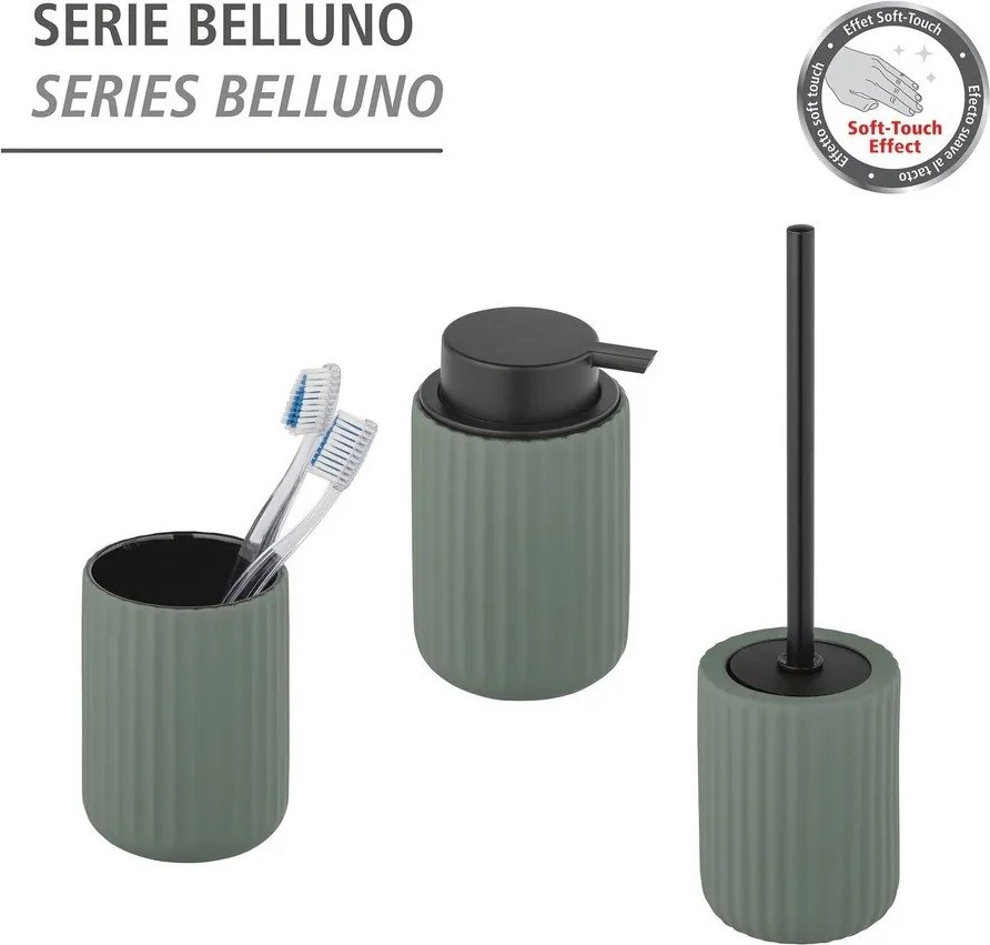 Zelený keramický pohárik na kefky Wenko Belluno