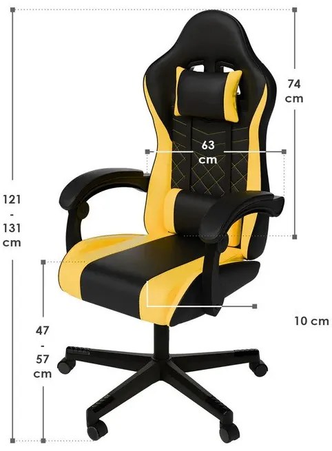 InternetovaZahrada Kancelárska stolička HyperSeat - čierna/žltá