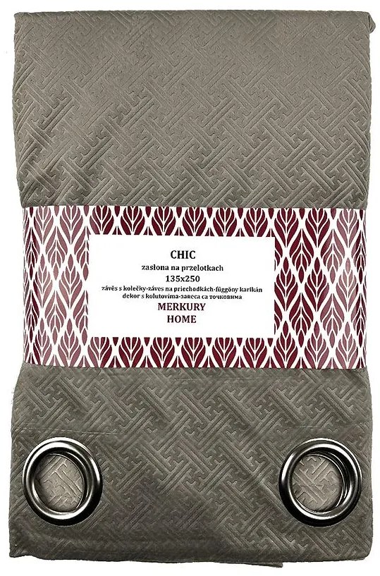 Záves Chic na priechodkách 135x250 šedá Merkury Home