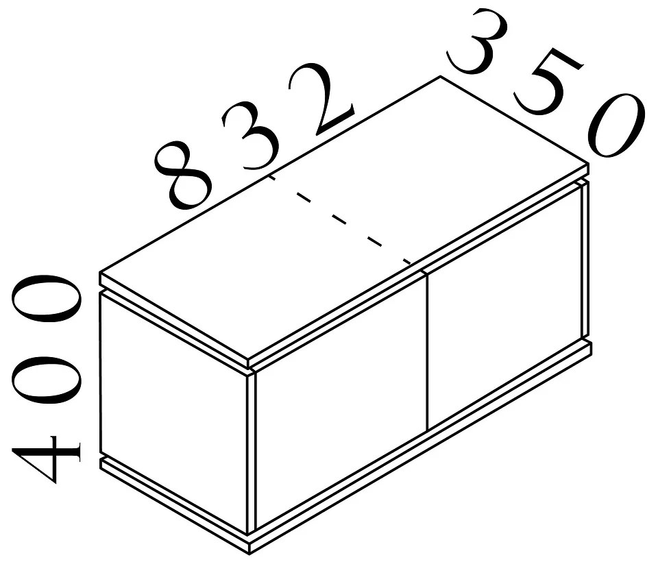 Závesná skriňa Creator 83,2 x 35 x 40 cm, biela / wenge