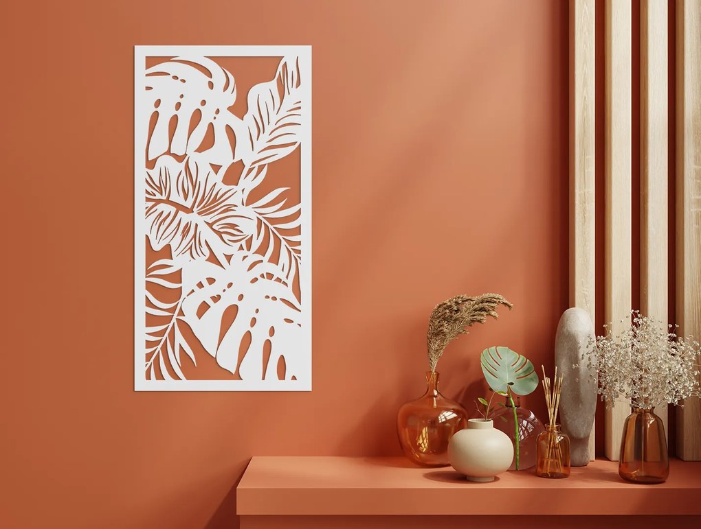 drevko Drevený obraz na stenu Izbové rastliny Rozmer obrazu: 44,5 x 22,5 cm, Farba dekorácie: Čierna