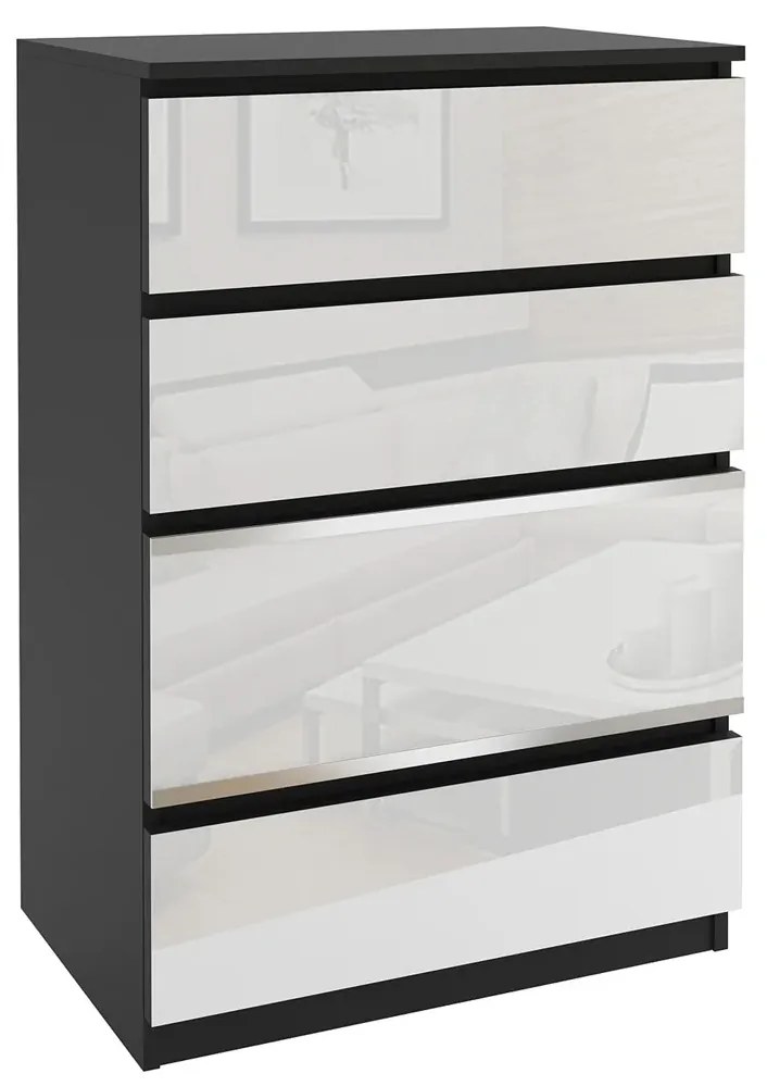 Komoda 30 Belini čierny / biely BH KOM1/2/B/WI/3W1B/0