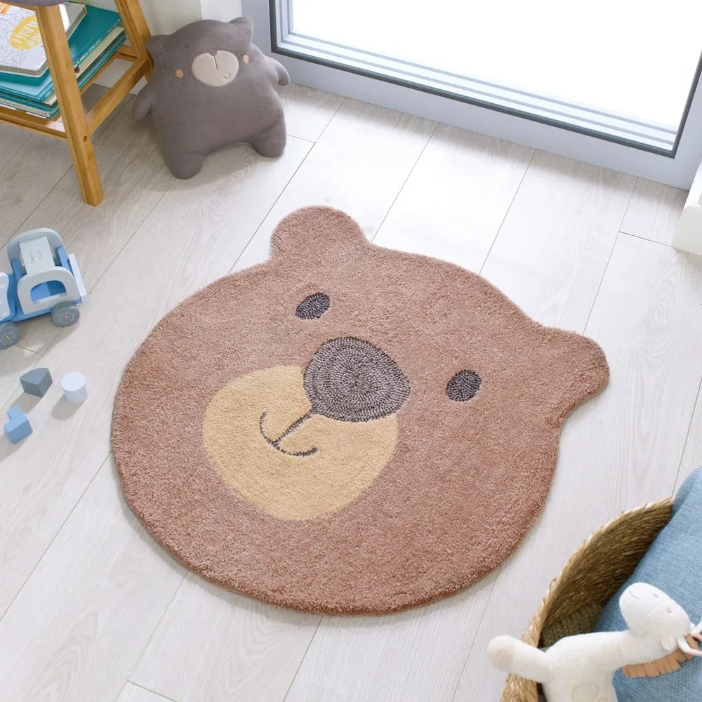 Detský koberec Flair Rugs Bear Face, ø 70 cm