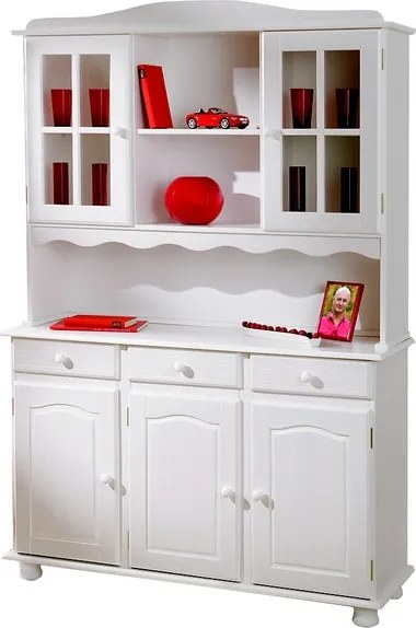 Široká vitrína In-Siena, bielena borovica