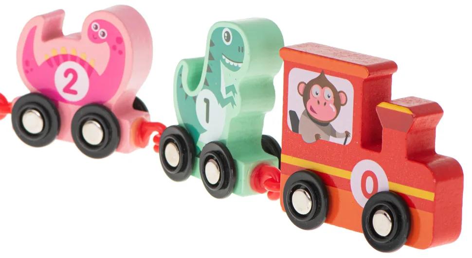 KIK Montessori drevený vlak dinosaurí vlak