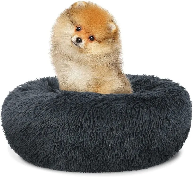 Pelech pre psa, okrúhly, tmavo šedý, 40 cm