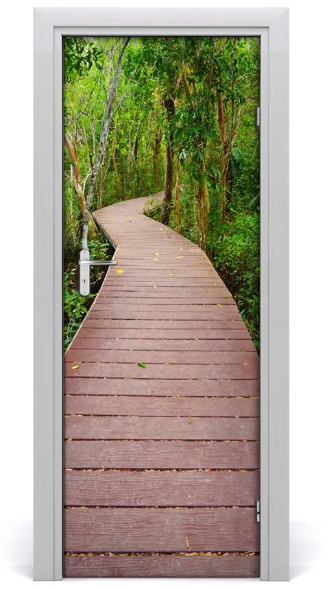 Fototapeta samolepiace dvere chodník džungle 75x205 cm