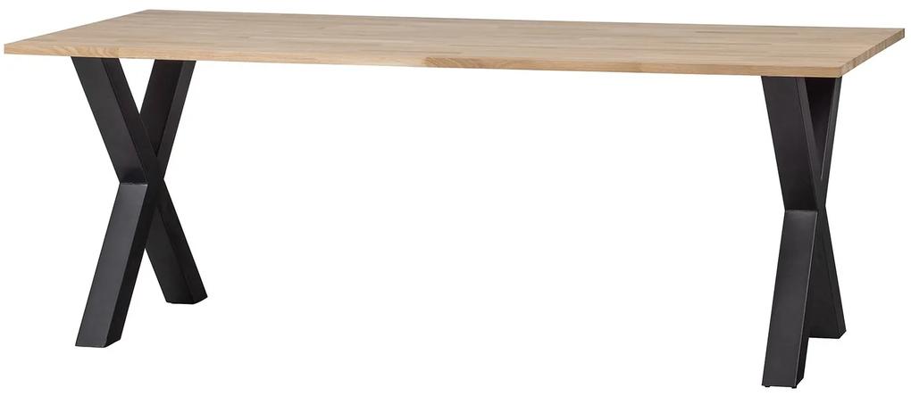 Jedálenský stôl tablo 200 x 90 cm nohy do tvaru x dubový MUZZA