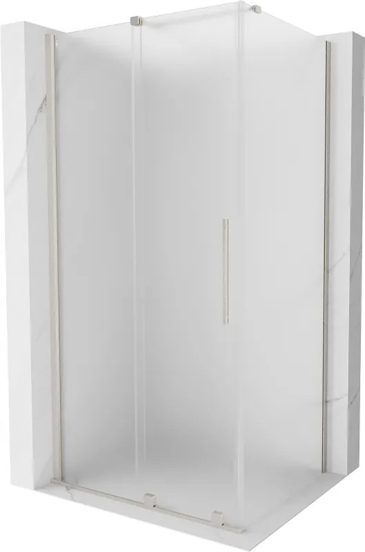 Mexen Velar, sprchový kút s posuvnými dverami 110 x 120 cm, 8mm sklo námraza, brúsená oceľ, 871-110-120-31-97