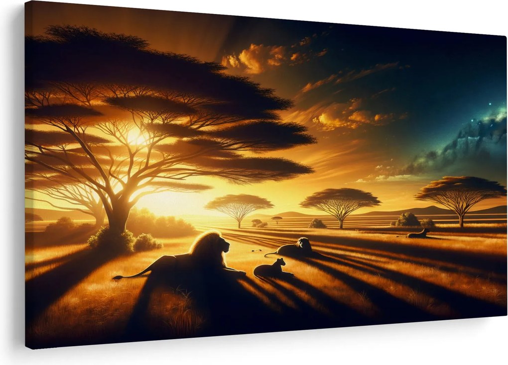Obraz - Oddychujúce levy (90x60 cm)