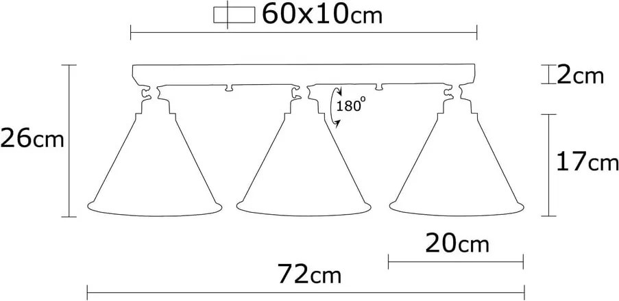 Stropné svietidlo v bronzovej farbe s kovovým tienidlom ø 20 cm Berceste – Opviq lights