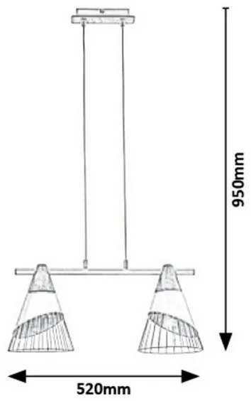 Rabalux 5666 - Luster na lanku ISAAC 2xE27/60W/230V