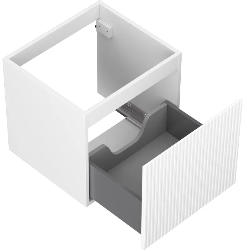 Mexen Rivel, kúpeľňová skrinka 50 cm, 1 zásuvka, drážkovaná, biela matná, 91A20-05047-1-BF01