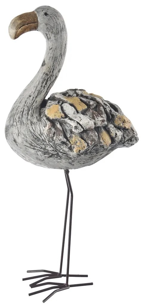 InDecor Keramický plameňák Ebi, 28 x 17 x 60 cm