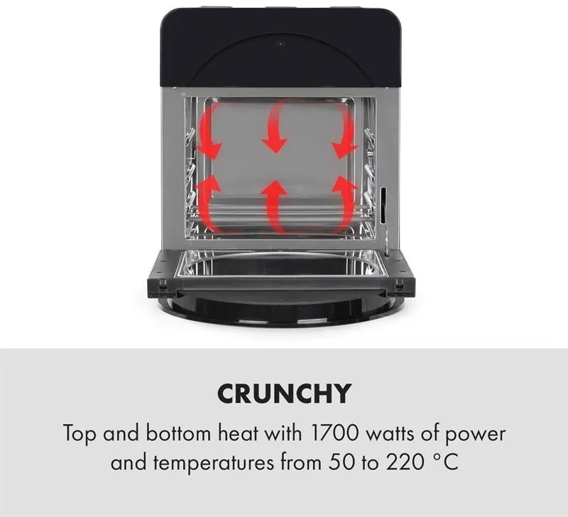 Klarstein AeroVital easy touch, teplovzdušná fritéza, 1700 W, 14 l, 16 programov, čierna