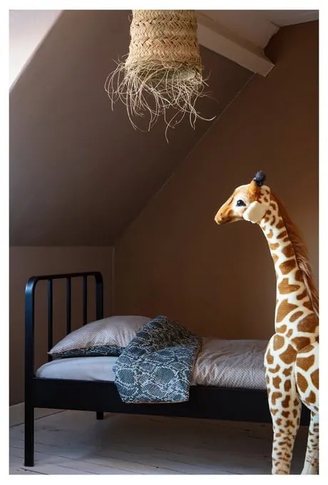 Čierna kovová jednolôžková posteľ s roštom 90x200 cm Mees – WOOOD