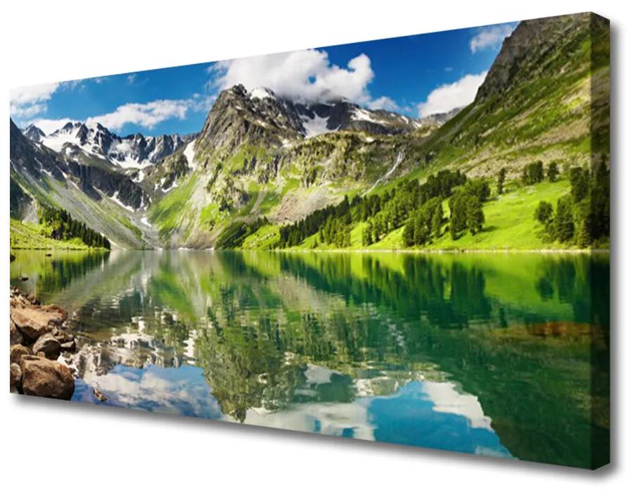 Obraz na plátne Hora jazero príroda 140x70cm