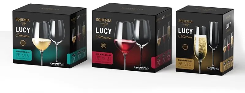 BOHEMIA PRESTIGE LUCY POHÁR NA ČERVENÉ VÍNO 600ML SADA 6KS