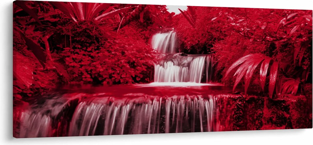 Obraz - Indonézske vodopády v červenej (120x50 cm)