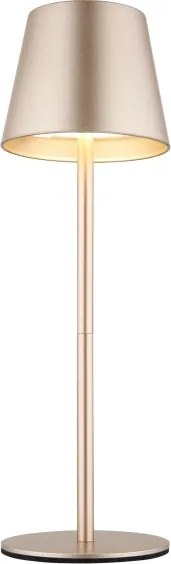 Globo 58488CH-LED Dotyková stmievateľná nabíjacia vonkajšia stolná lampa VANNIE 3W/5V IP54 1800mAh mosadz