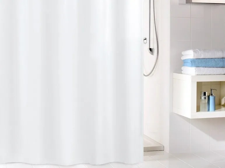 Kleine Wolke Sprchový záves Kito (snehovo biela, 180 x 200 cm) (100251381)