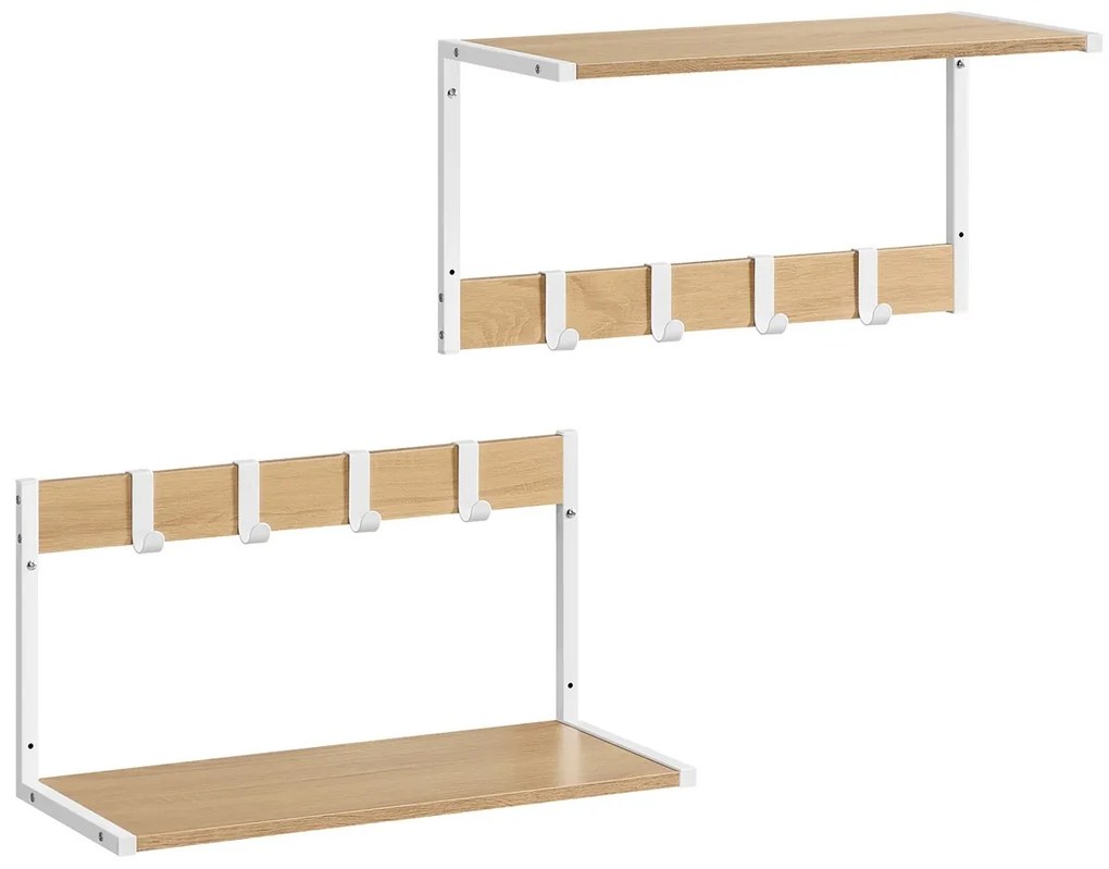 Sada nástenných políc E1083 WT, biela, 2 ks