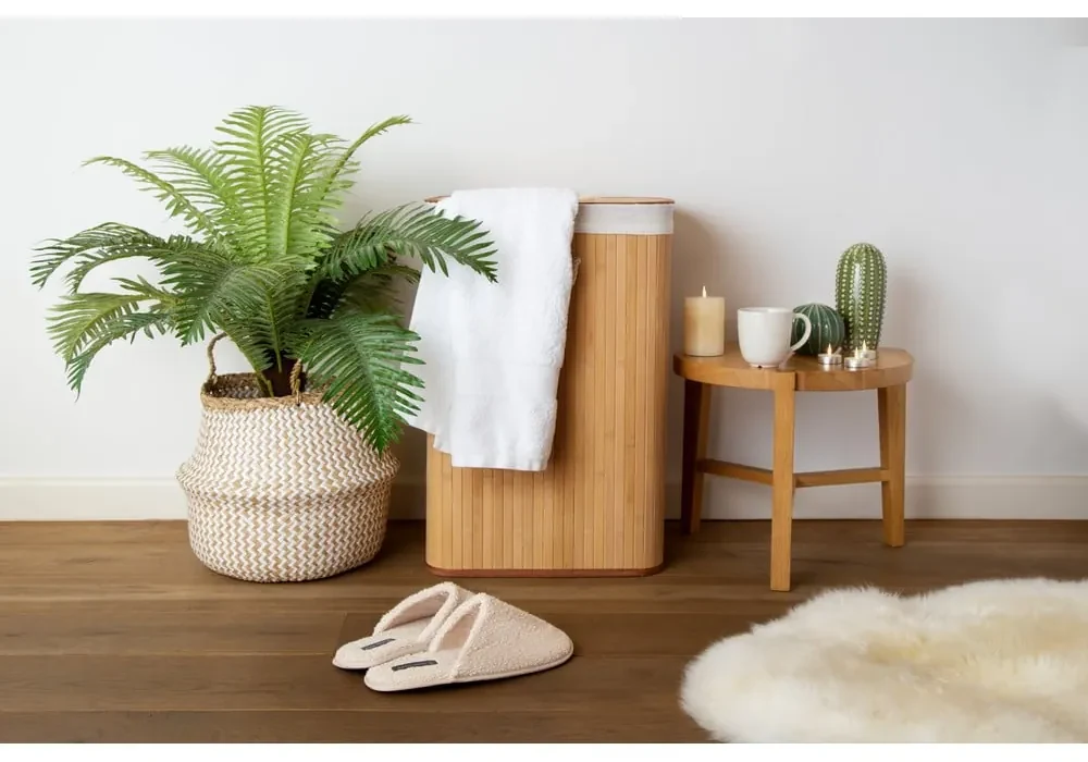 Bambusový kôš na bielizeň v prírodnej farbe 78 l Bamboo – Compactor