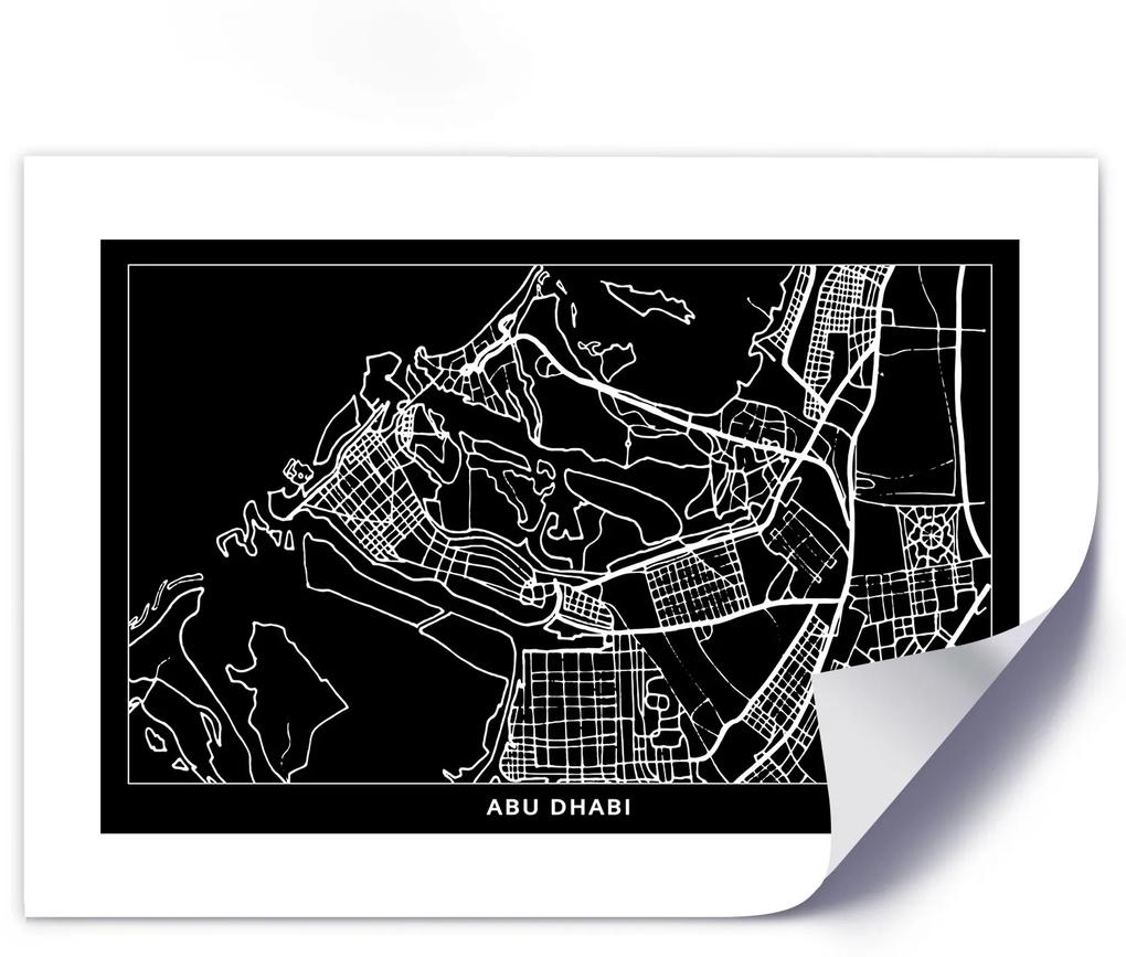 Gario Plagát City plan Abu Dhabi Farba rámu: Bez rámu, Rozmery: 30 x 20 cm