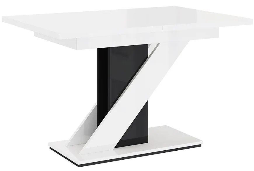 Moderný stôl Eksuper, Farby: biely lesk / čierny lesk