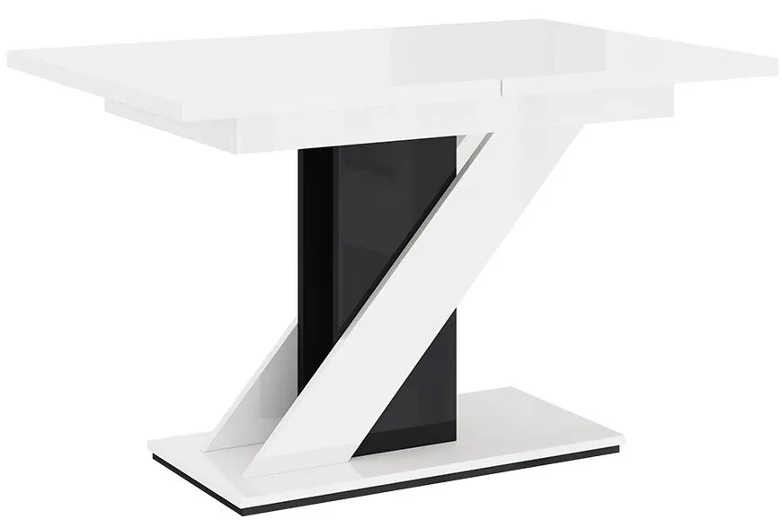 Moderný stôl Eksuper, Farby: biely lesk / čierny lesk
