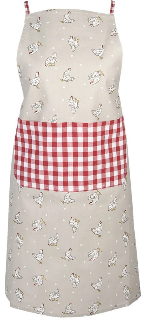 Červená zástěra Lucky Chicken - 70*85 cm