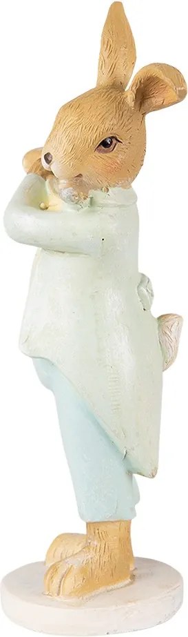 Veľkonočné dekorácie králik hrajúci na flautu v tvare kvety - 8*5*16 cm