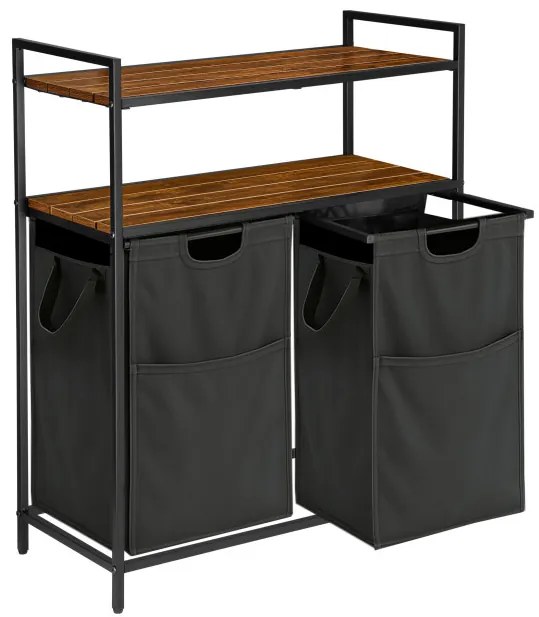 Kôš na bielizeň MIRUN 2-priehradkový sivý