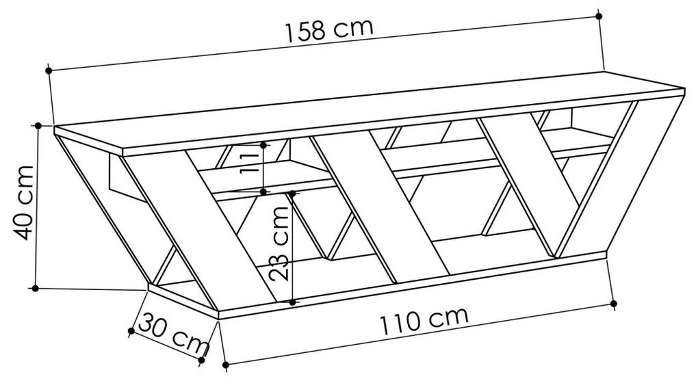 TV stolek RALLA 158 cm antracitový